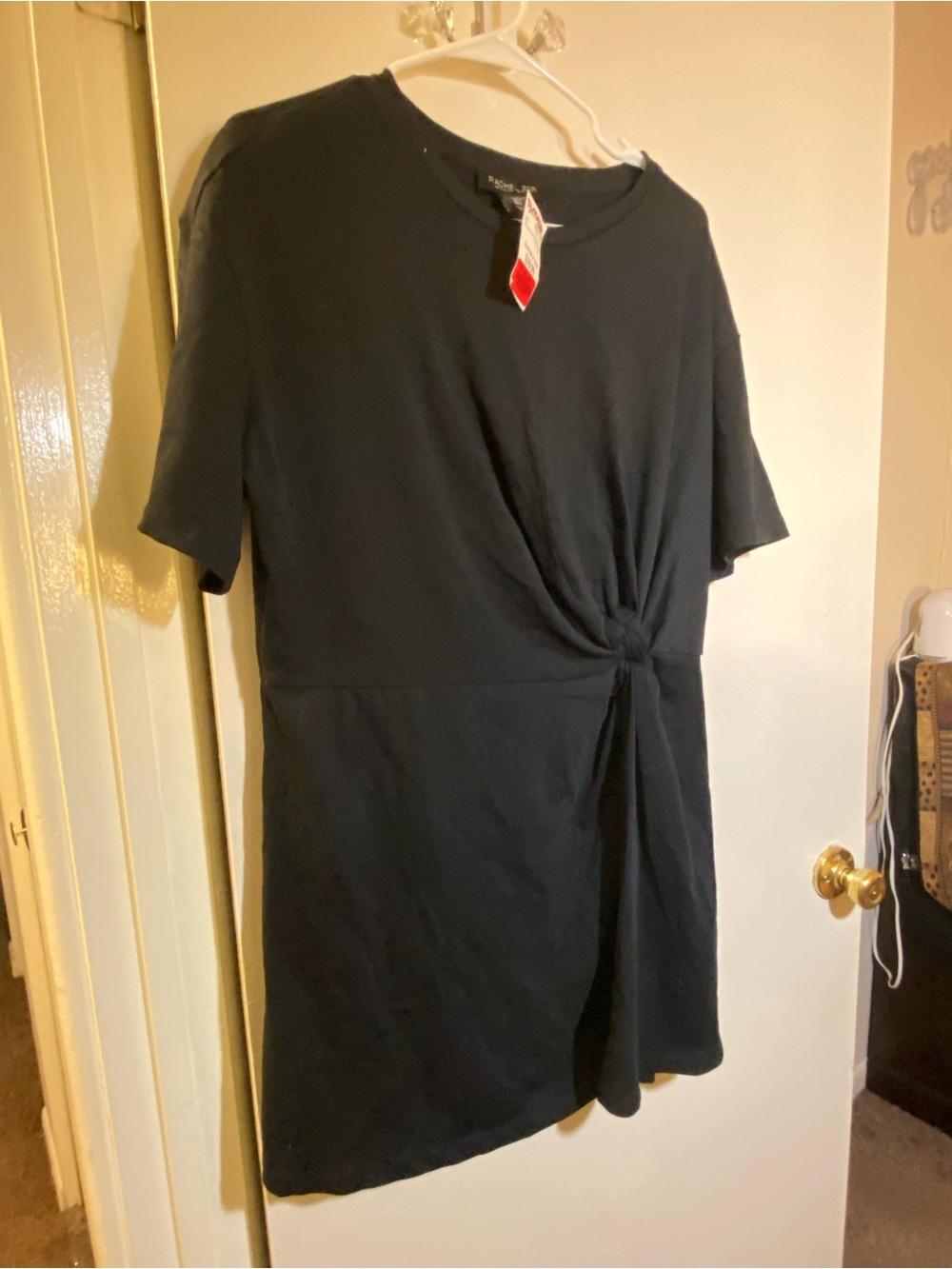 Rachel Zoe Black Knot-Front Mini Dress